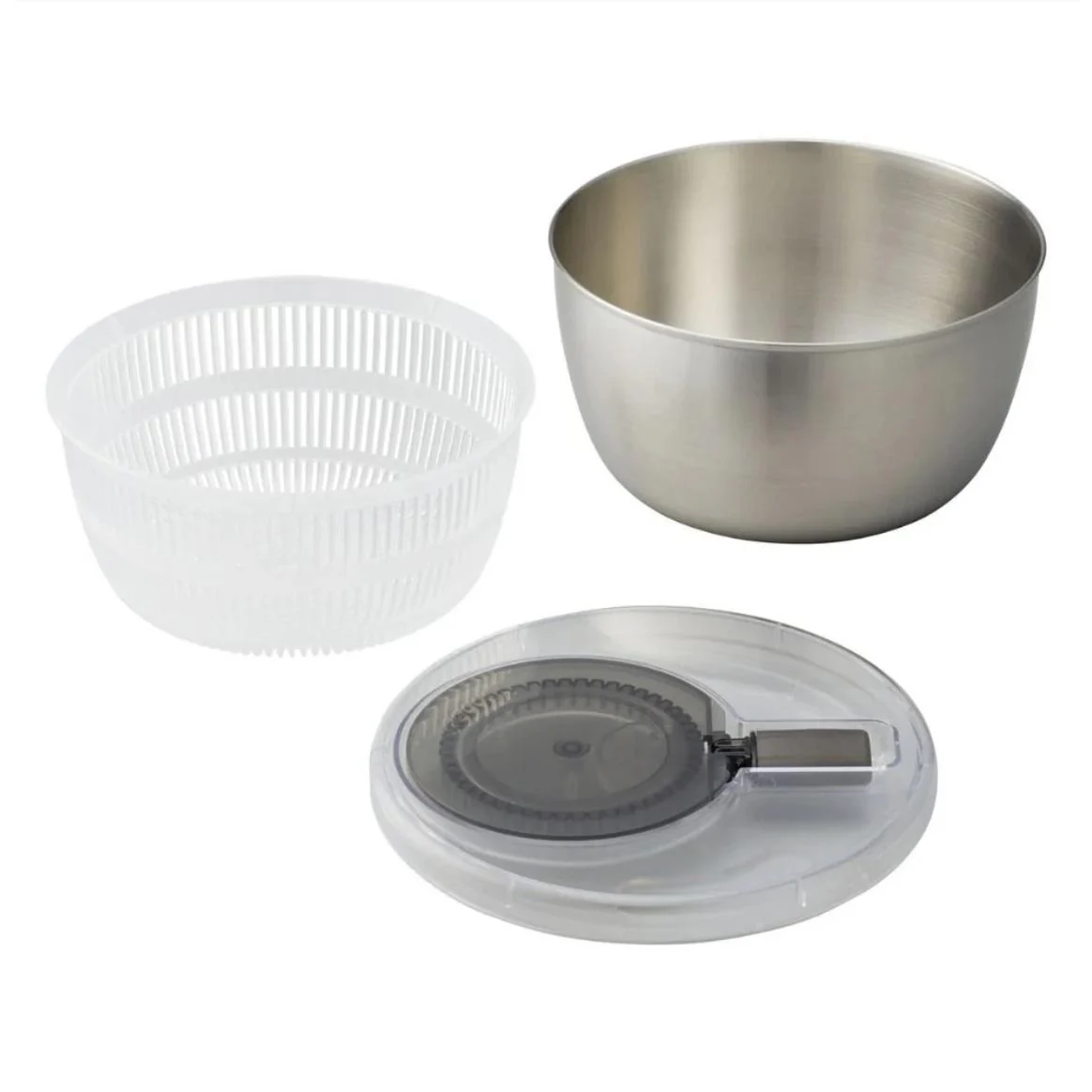 Convenient Salad Spinner Stainless Steel Salad Tosser 3L - Image 6