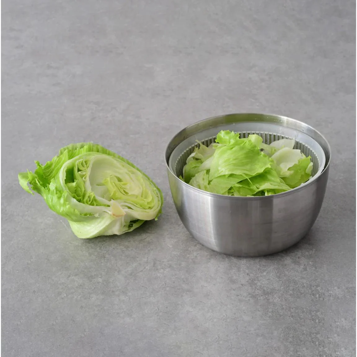 Convenient Salad Spinner Stainless Steel Salad Tosser 3L - Image 9