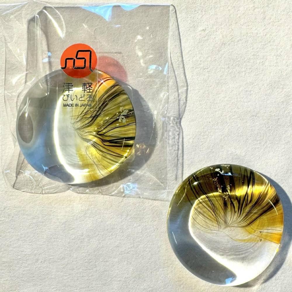 Aderia Handmade Glass Chopsticks Rest Gold Amber Glass Design - Image 3