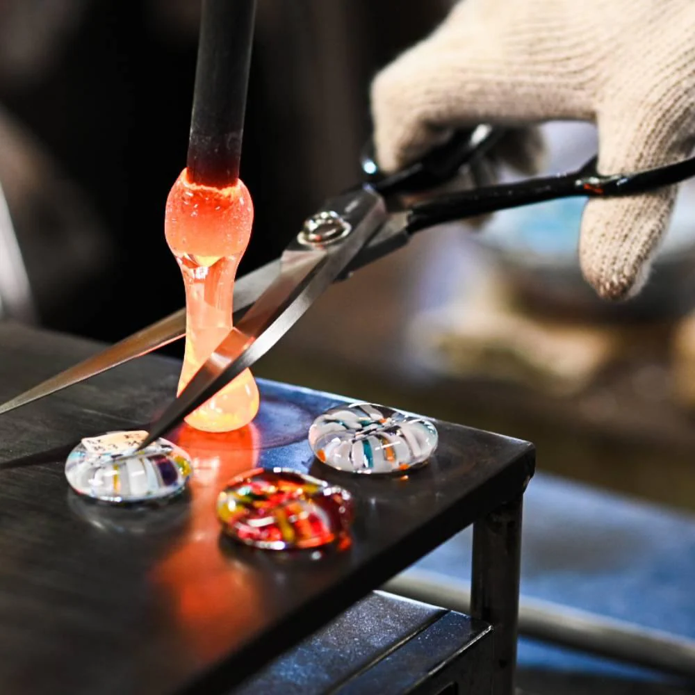 Aderia Handmade Glass Chopsticks Rest Gold Amber Glass Design - Image 4