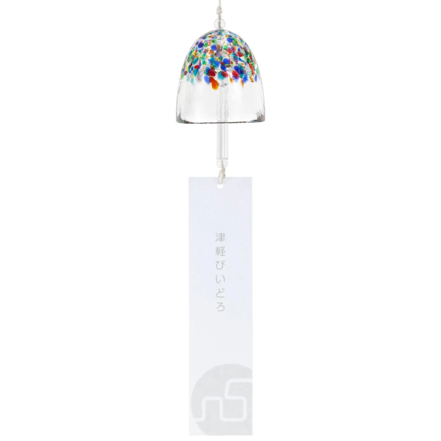 Aderia Handmade Glass Furin Wind Chime Vibrant Colorful Pattern
