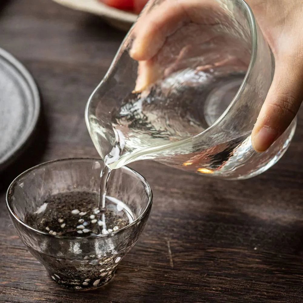 Aderia Handmade Sake Cup Shot Glass Rustic Metallic Pattern 85ml - Image 2