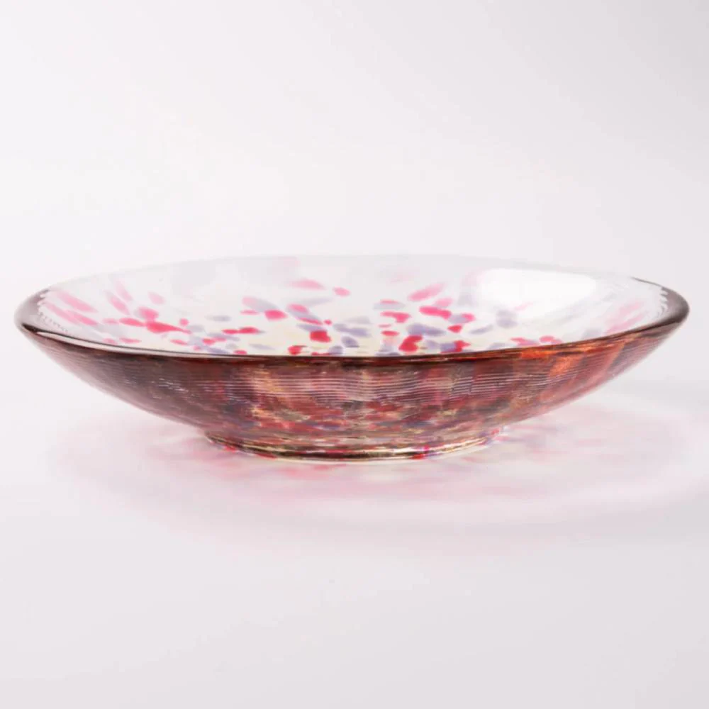 Aderia Handmade Small Glass Plate Pink Sakura Blossoms Design 100mm - Image 4