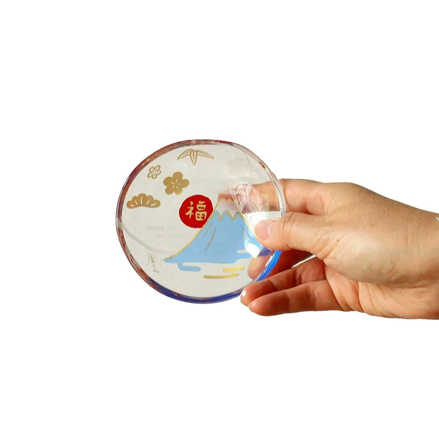 Aderia Small Glass Plate Dish Lucky Mount Fuji Design 90mm - Image 2