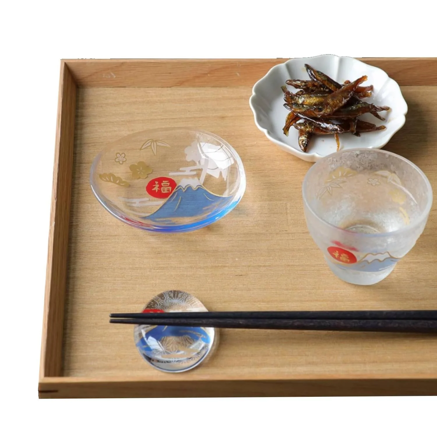 Aderia Small Glass Plate Dish Lucky Mount Fuji Design 90mm - Image 3