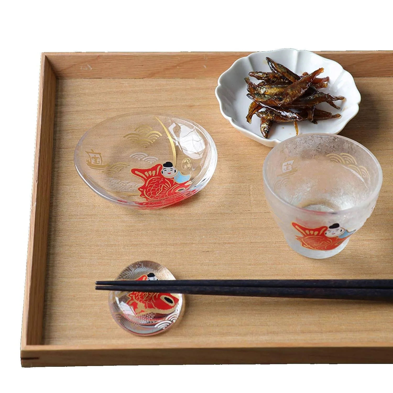 Aderia Small Glass Plate Dish Lucky Sea Bream Design 90mm - Image 3