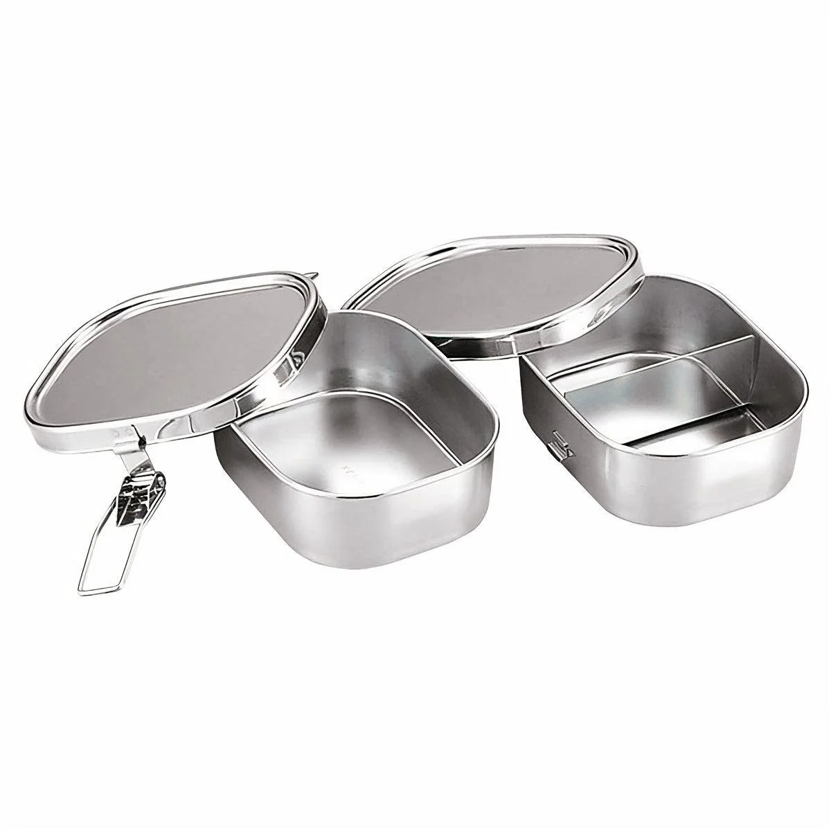 Kobo Aizawa Rectangular Two-Tier Lunch Box Stainless Steel Bento Box 720ml - Image 2