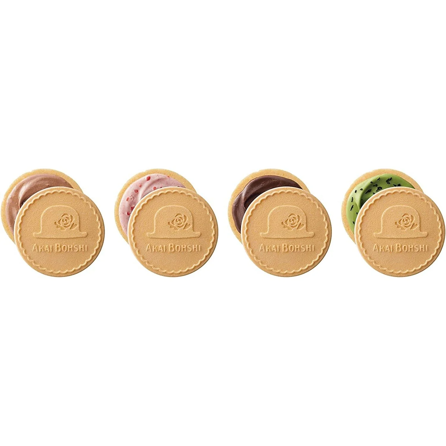 Akai Bohshi Whipped Chocolate Sandwich Biscuits 4 Assorted Flavors 32 Pieces - Image 3