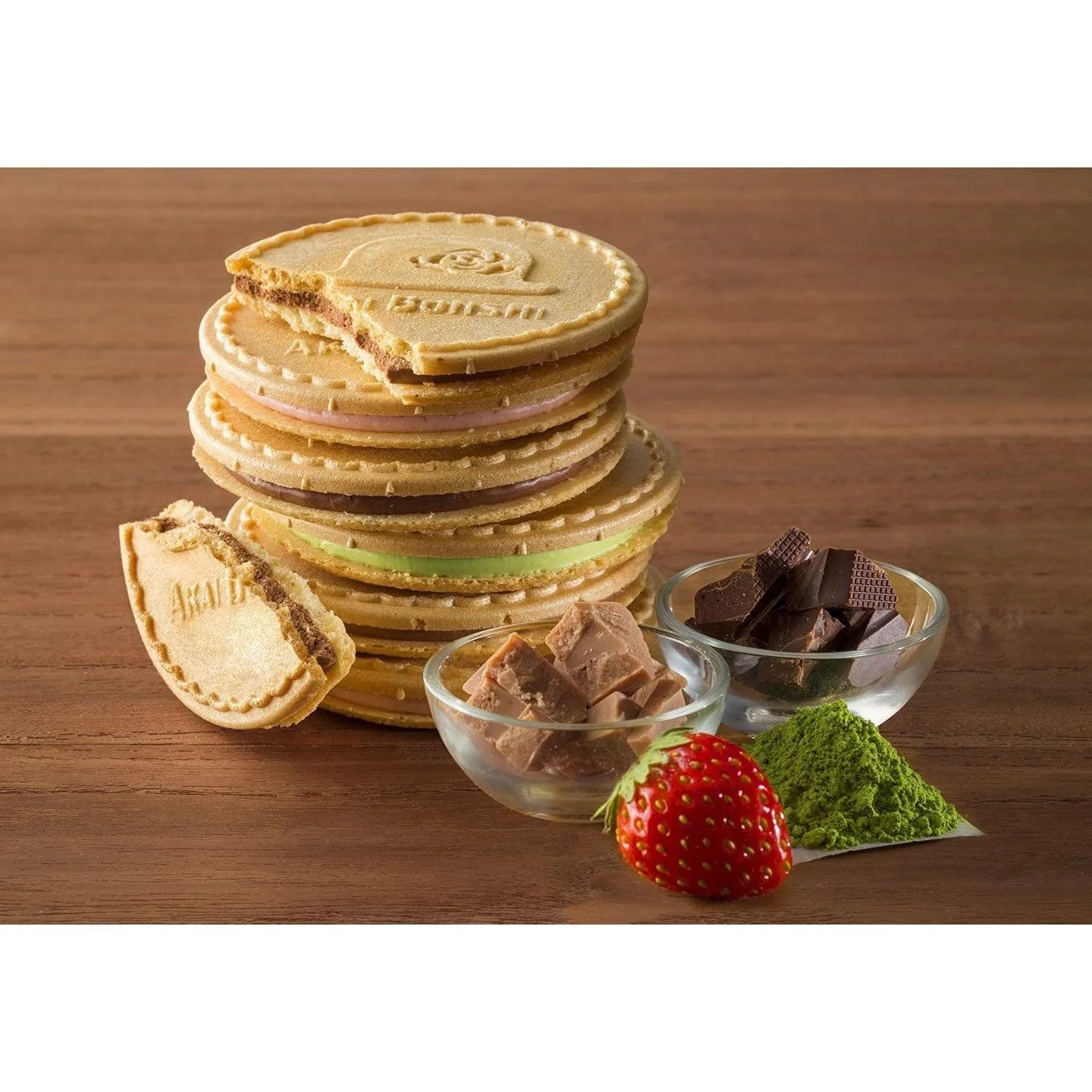 Akai Bohshi Whipped Chocolate Sandwich Biscuits 4 Assorted Flavors 32 Pieces - Image 5