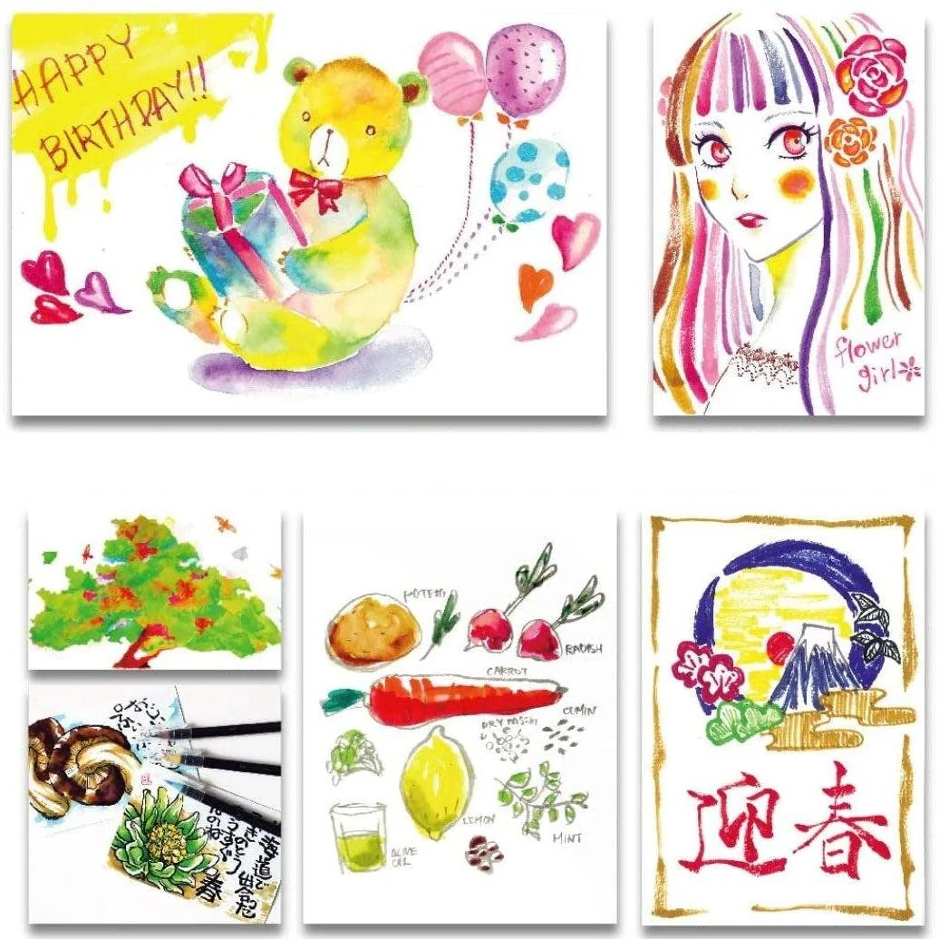 Akashiya Sai Water Based Brush Marker Set 30 Colors CA200/30V - Image 4