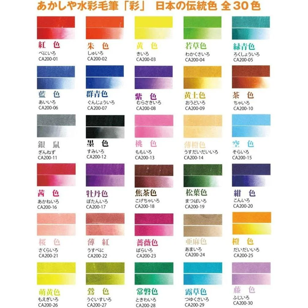 Akashiya Sai Water Based Brush Marker Set 30 Colors CA200/30V - Image 5