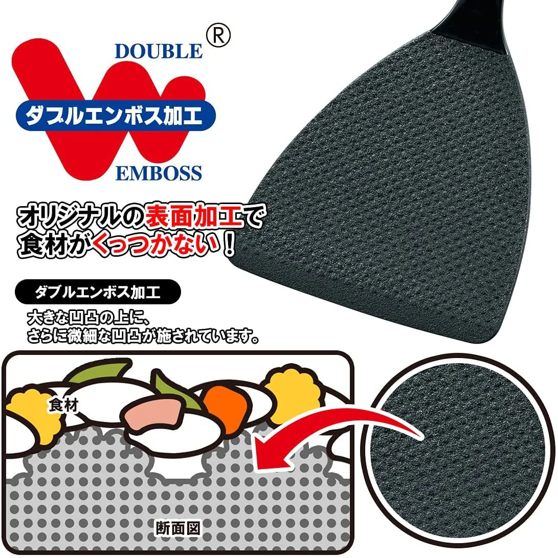 Akebono Flexible Nylon Spatula (Black Plastic Turner) CH-2104 - Image 4