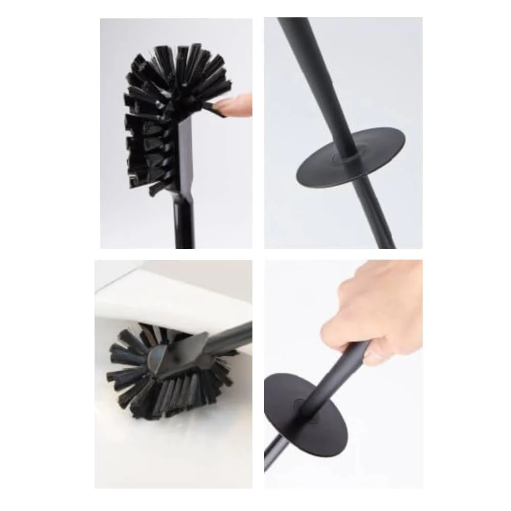 Antibacterial Toilet Brush Gray Minimalist Modern Japanese Style 36cm - Image 3