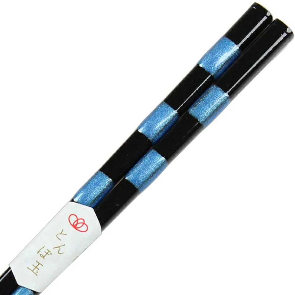 Aoba Dishwasher Safe Chopsticks Checkered Blue Design 23cm - Image 2