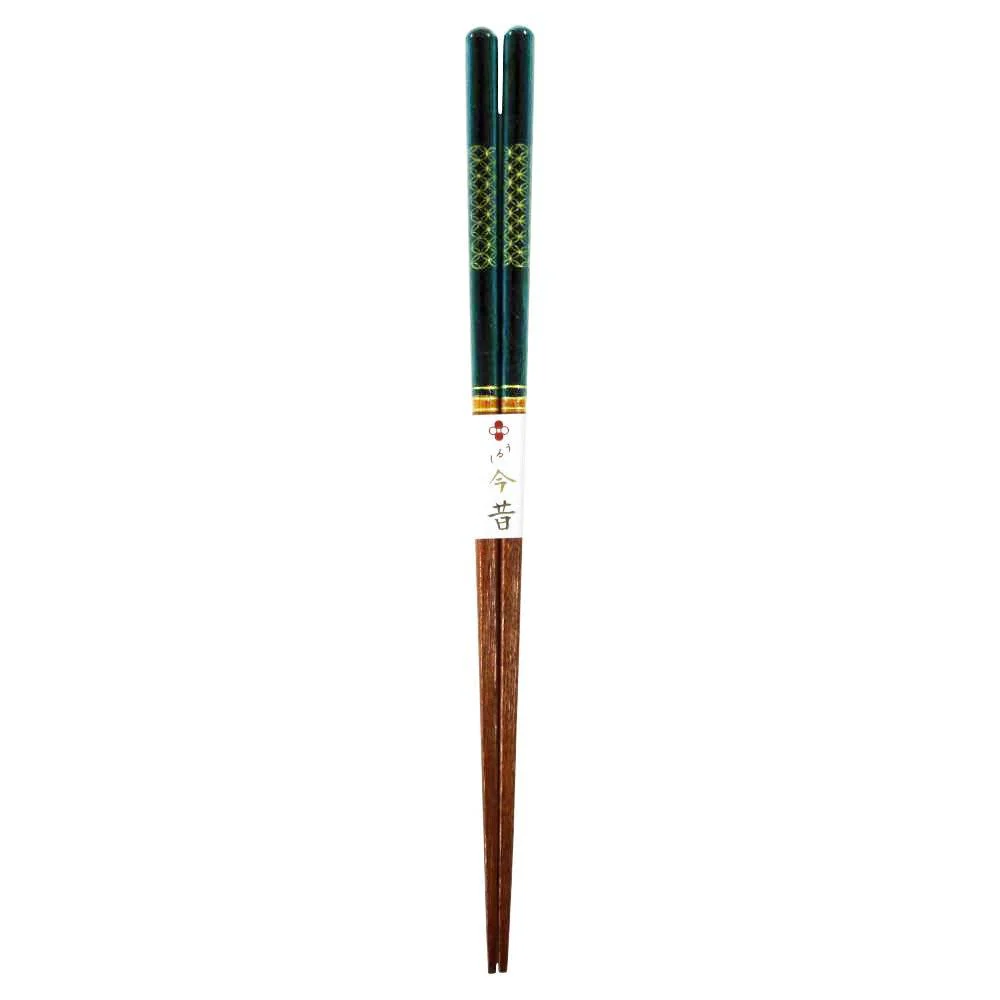 Aoba Dishwasher Safe Wooden Chopsticks Gold Pattern Elegant Green 23cm - Image 3