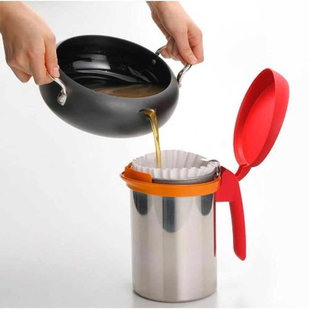 Uchicook Roka Pot Cooking Oil Filter Pot Red UCS1RD - Image 2