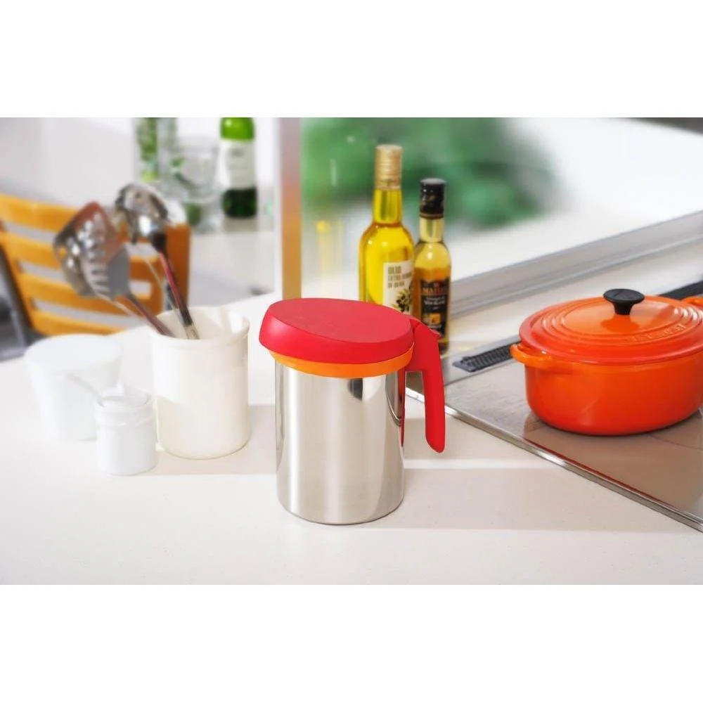 Uchicook Roka Pot Cooking Oil Filter Pot Red UCS1RD - Image 6