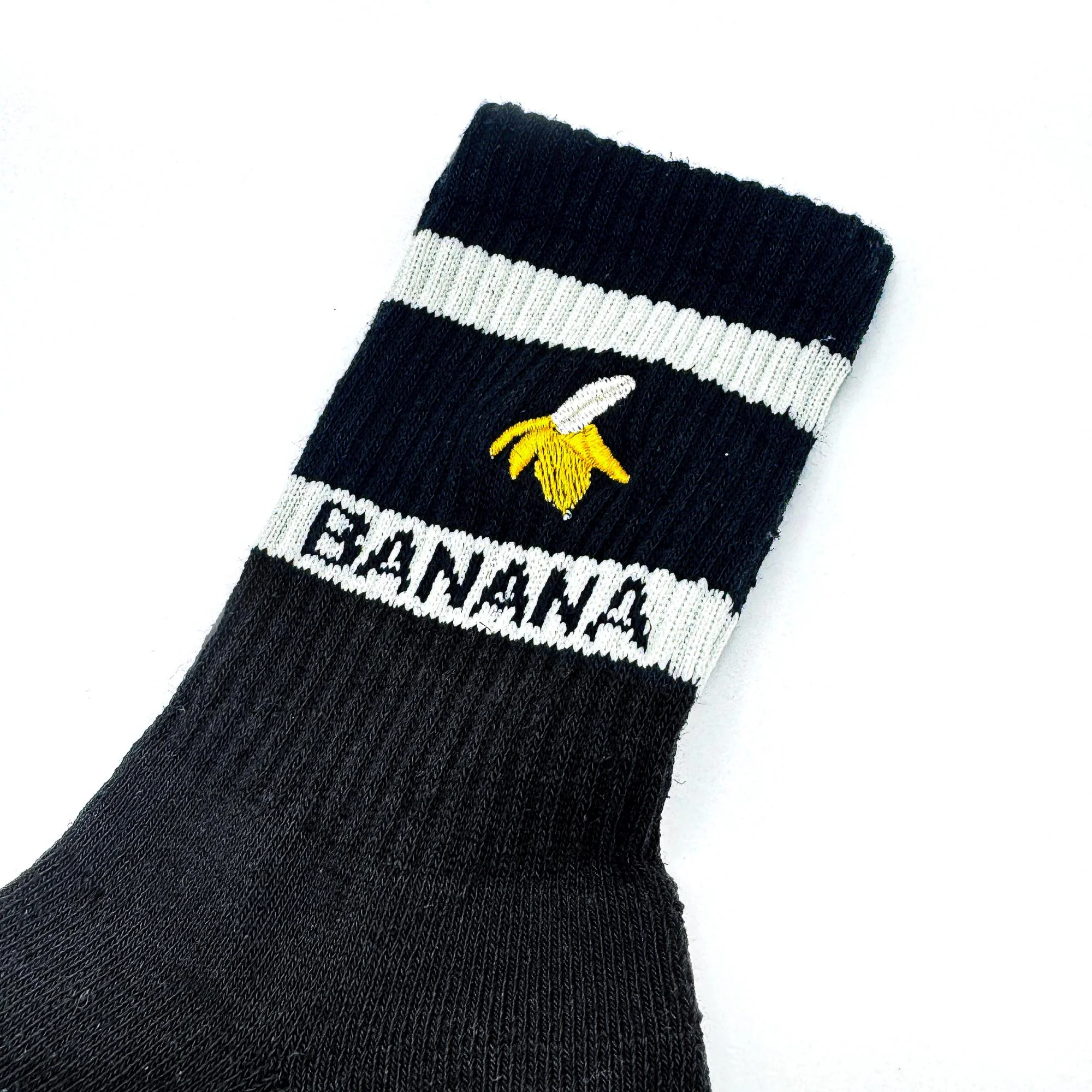 Banana Deodorizing & Sustainable Black Crew Socks 25-28cm - Image 8