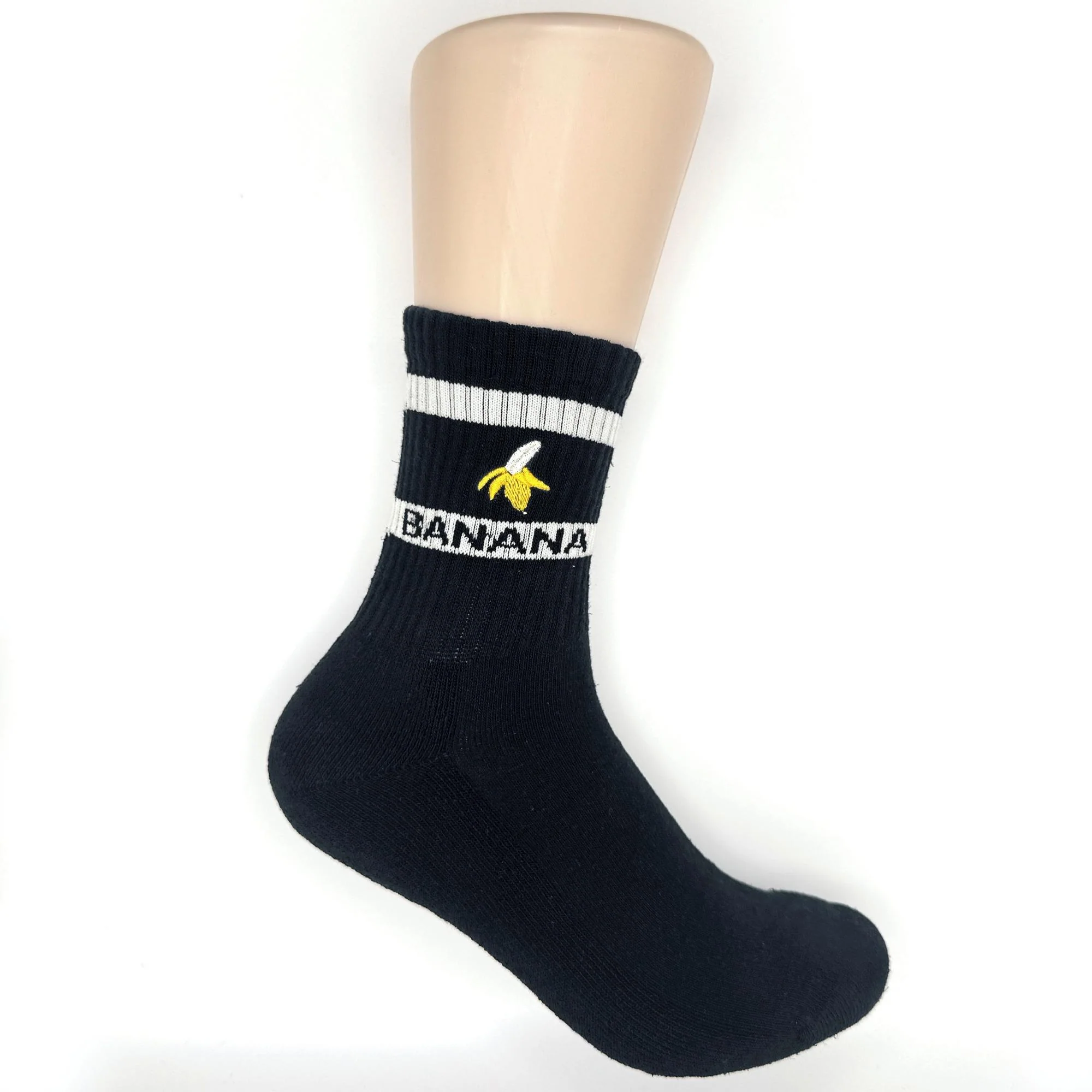 Banana Deodorizing & Sustainable Black Crew Socks 25-28cm - Image 9