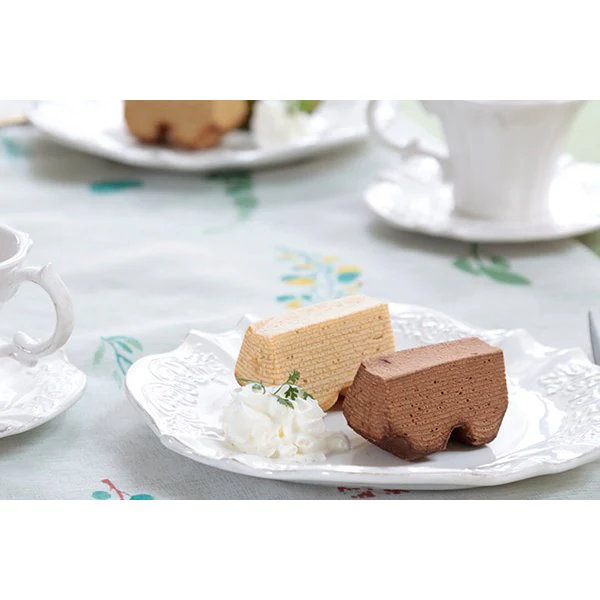Baum u. Baum Japanese Baumkuchen Ring Cake Plain & Chocolate 2 Pieces - Image 2