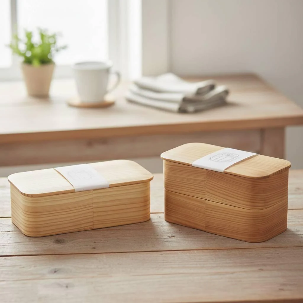 Cedar Lunch Box Handmade Long Rectangular One-Tier Bento Box 640ml - Image 2