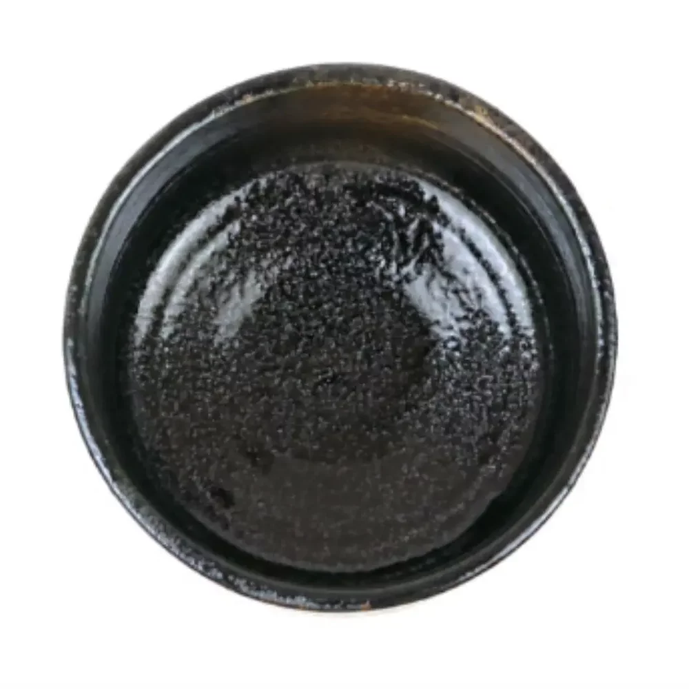 Chawan Handmade Mino Ware Black & Gold Japanese Matcha Bowl - Image 3