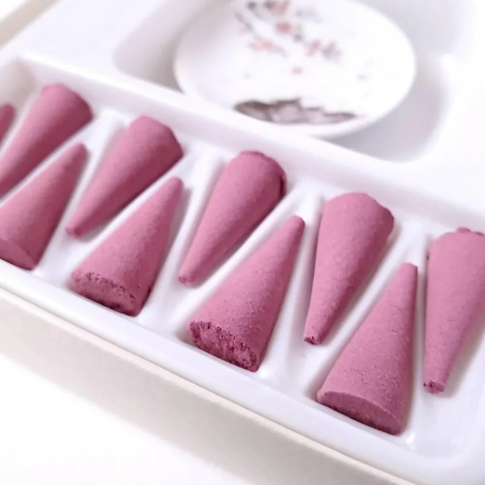 Sakura Cherry Blossom Scent Incense Cones Set With Burner (10 Cones) - Image 5