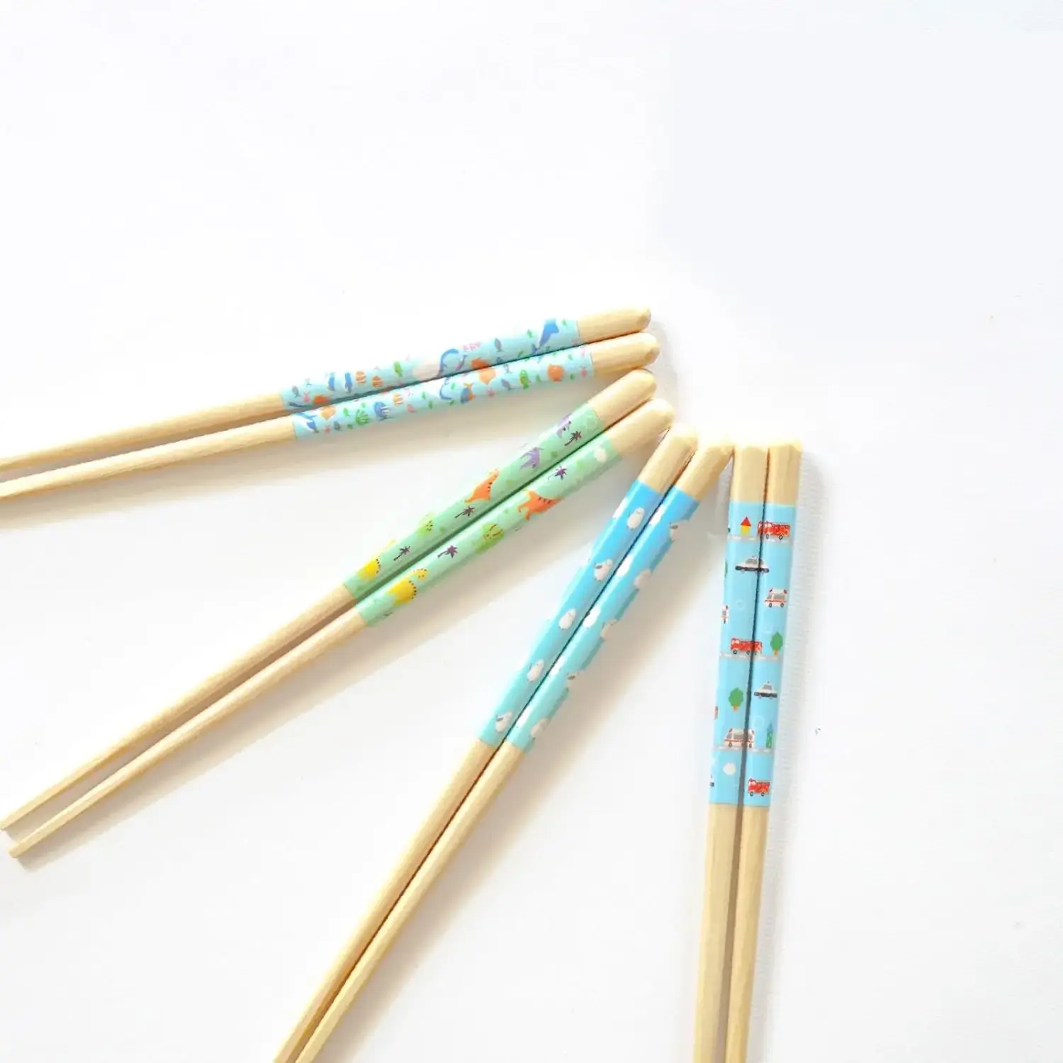 Children's Wooden Chopsticks Non-Slip Easy Grip Dinosaur Green 18cm - Image 4