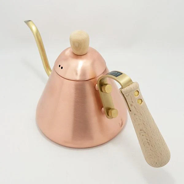 Chitose Copper Gooseneck Kettle With Wooden Handle 0.9L - Image 4
