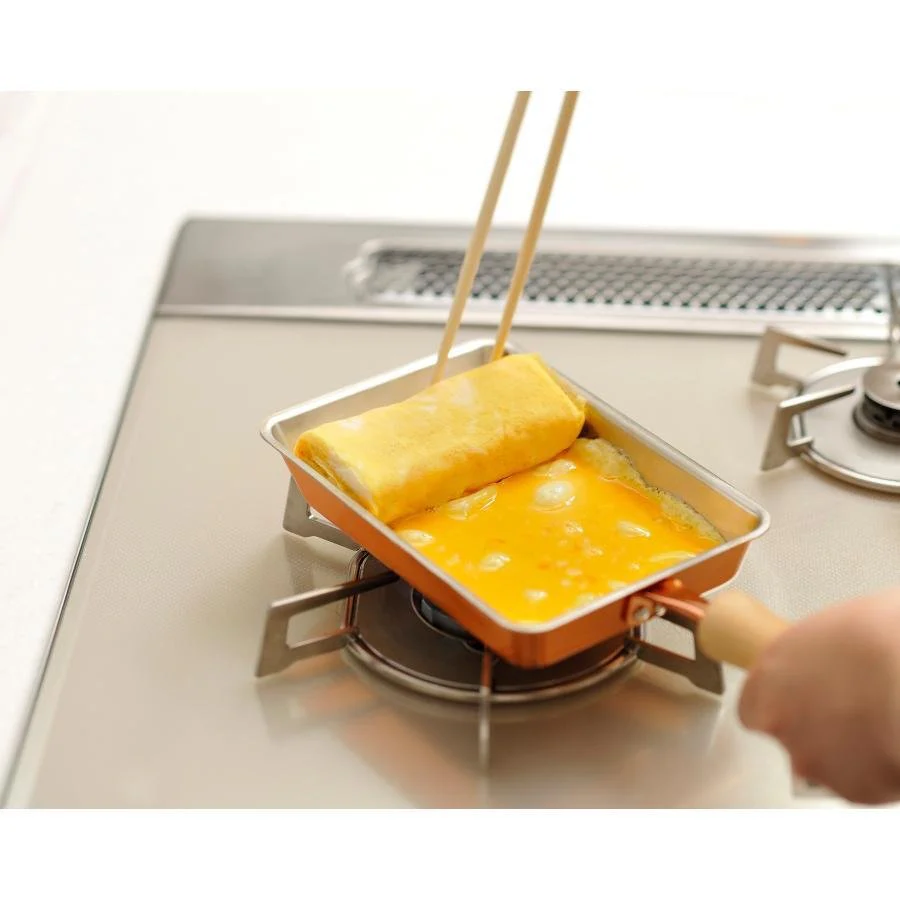 Chitose Copper Tamagoyaki Pan Rectangular Japanese Omelette Frying Pan 12x18cm - Image 2