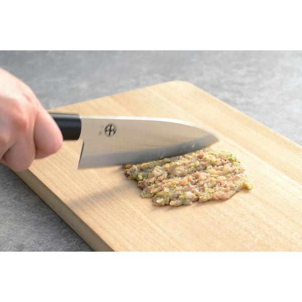 Chitose Japanese Knife 3-Piece Set Wood Handle Santoku, Nakiri & Deba - Image 7