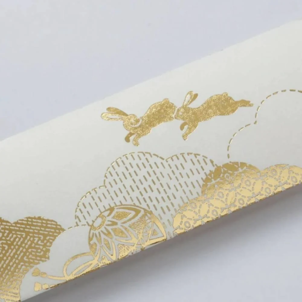 Chopsticks With Gold Foil Washi Paper Cover Rabbit Design 3 ct. - Image 4