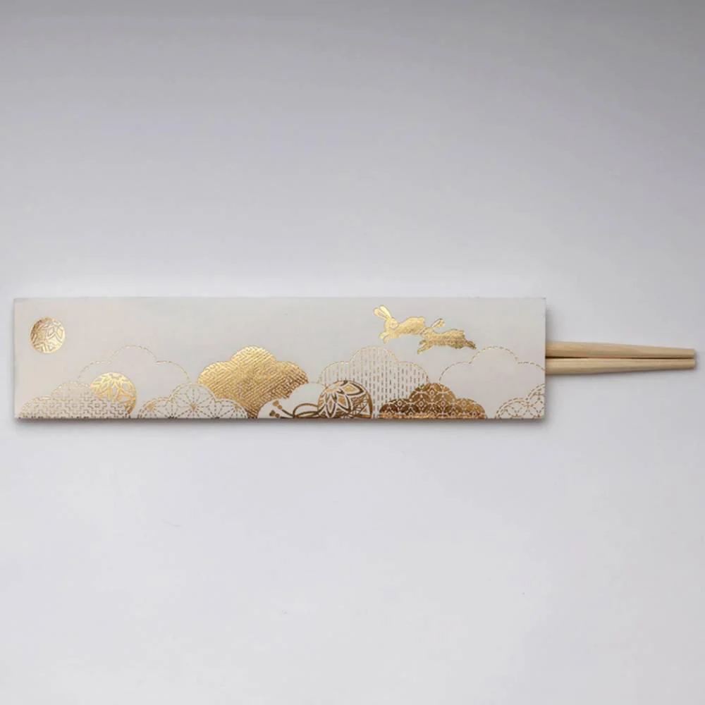 Chopsticks With Gold Foil Washi Paper Cover Rabbit Design 3 ct. - Image 5