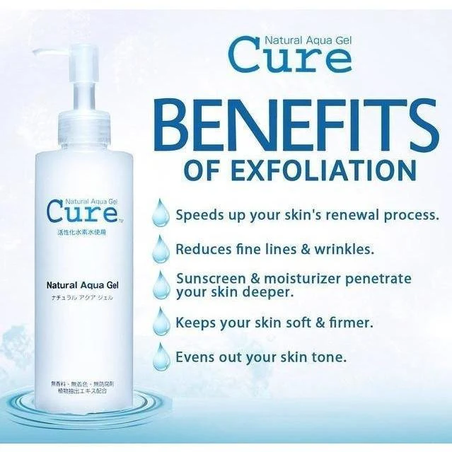 Cure Natural Aqua Gel Exfoliator Gentle Exfoliating Peeling Gel 250g - Image 6