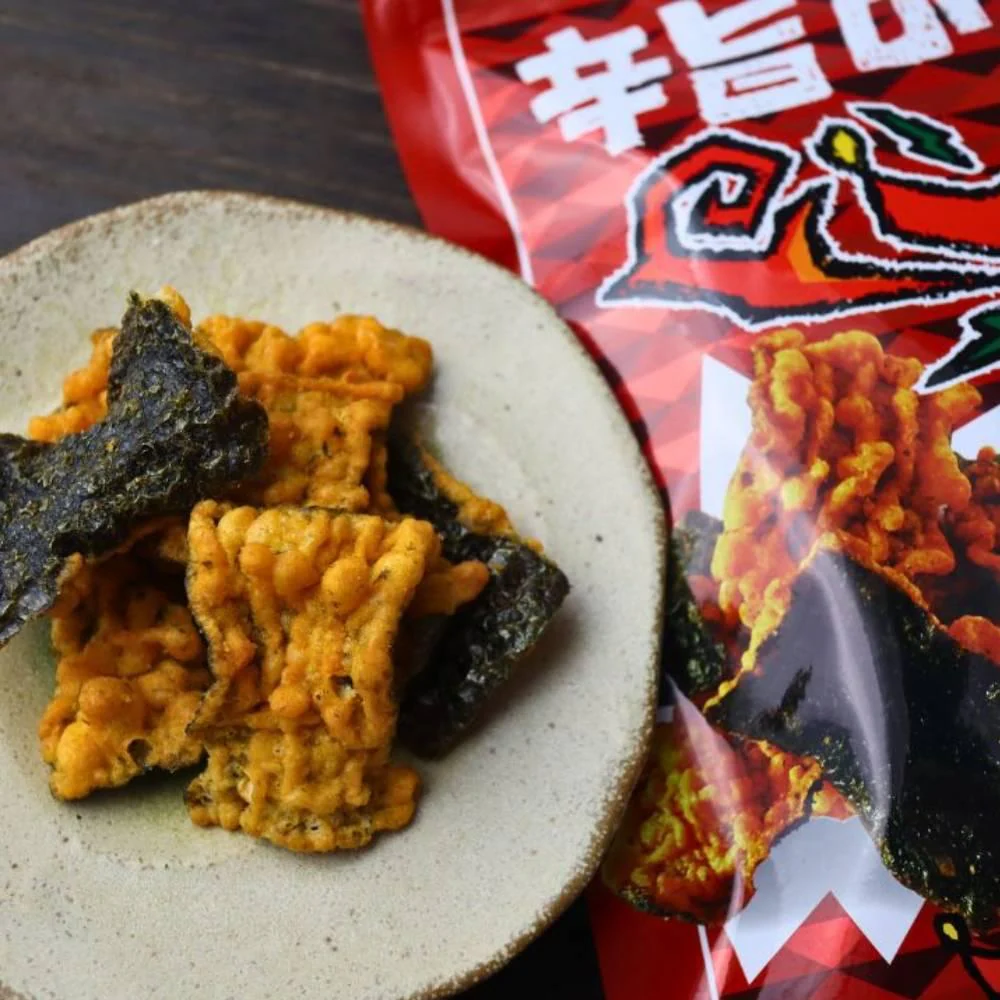 Daiko Foods Noriten Biriri Kun Spicy Togarashi Tempura Seaweed Chips (Pack of 10) - Image 4