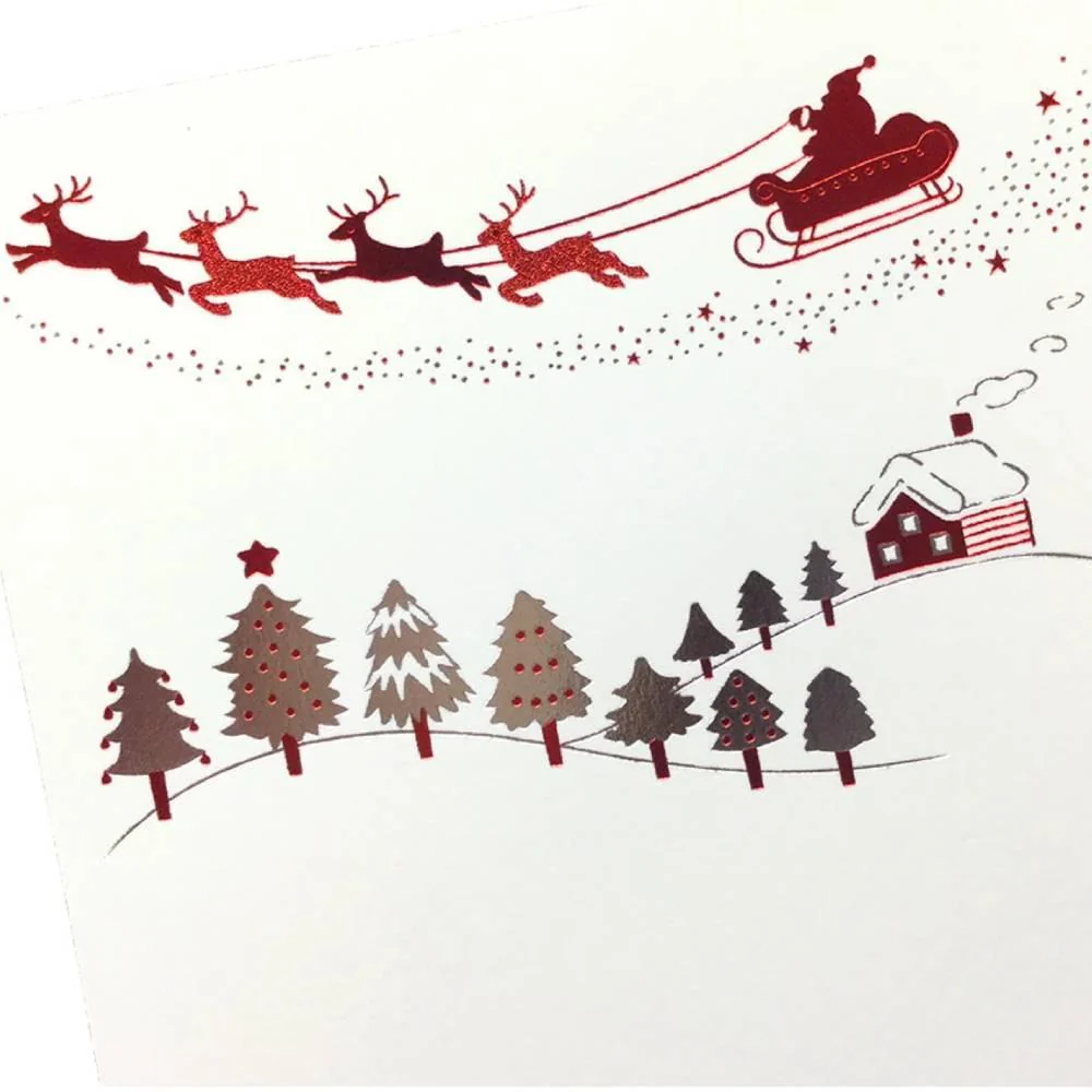 December Seasonal Foil Stamped Postcard Christmas Design - Image 2