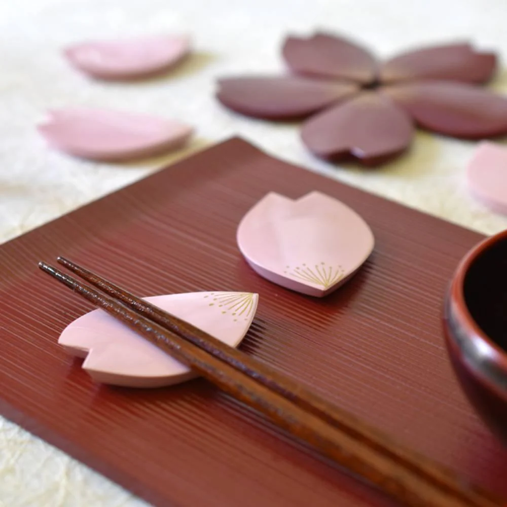 Decorative Sakura Chopsticks Rest Cherry Blossom Petal Shaped Pink 1pc - Image 2