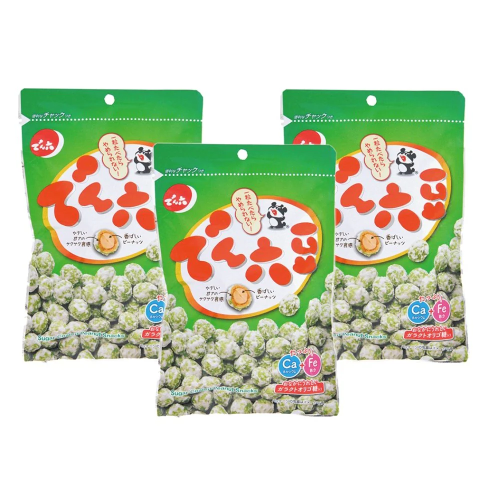 Denroku Mame Sugar Coated Peanut Snack 80g (Pack of 3)