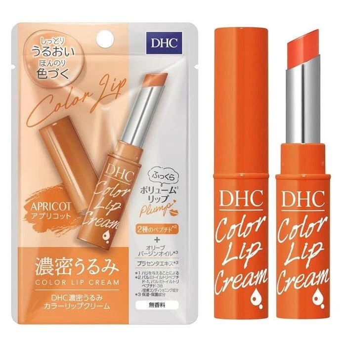 DHC Color Lip Cream Unscented Natural Lipstick Apricot 1.5g - Image 3