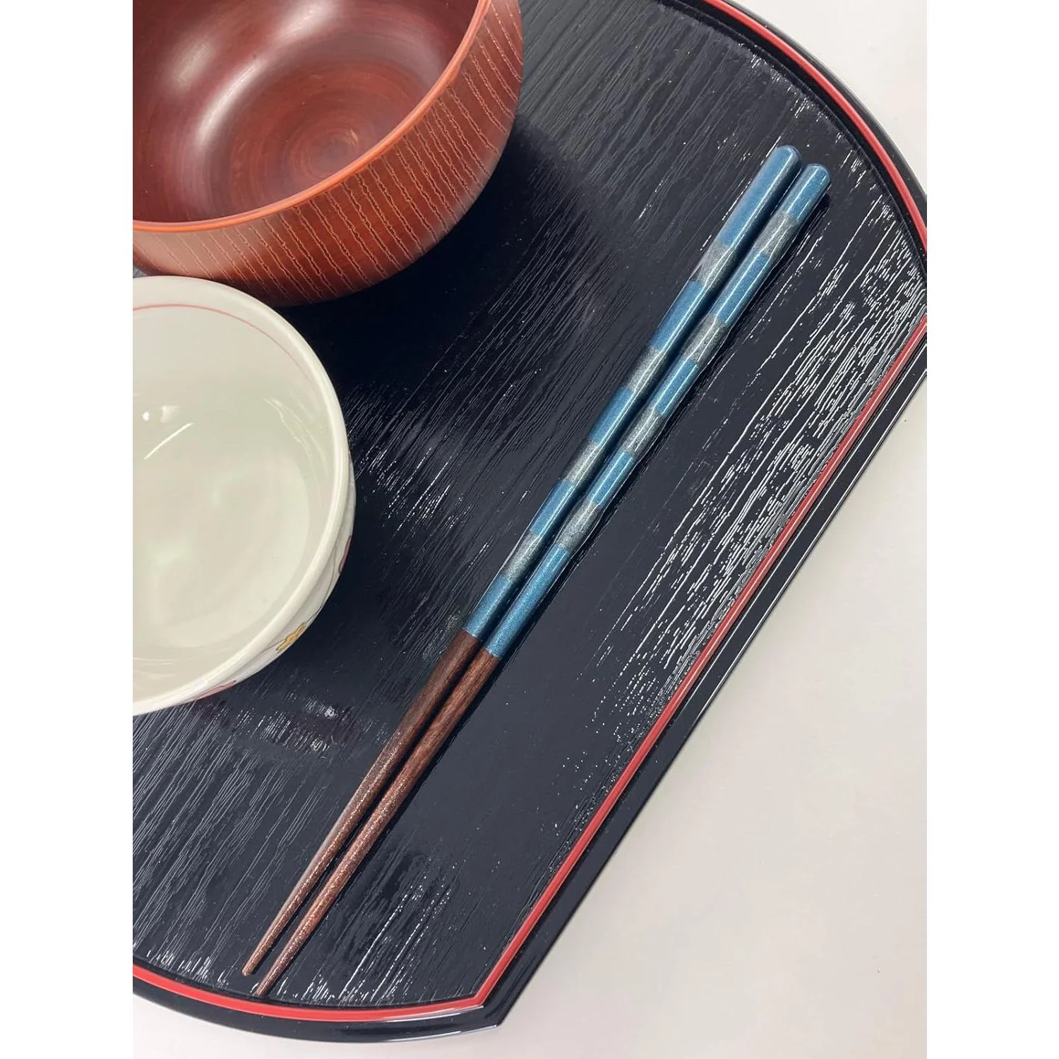 Aoba Dishwasher Safe Wooden Chopsticks Musou Blue 26cm - Image 5