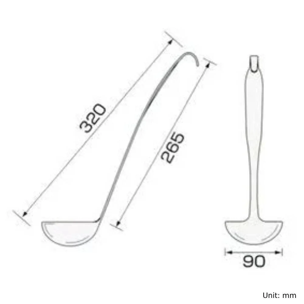 Durable One-Piece Seamless Ladle With Hook 265mm - Image 3