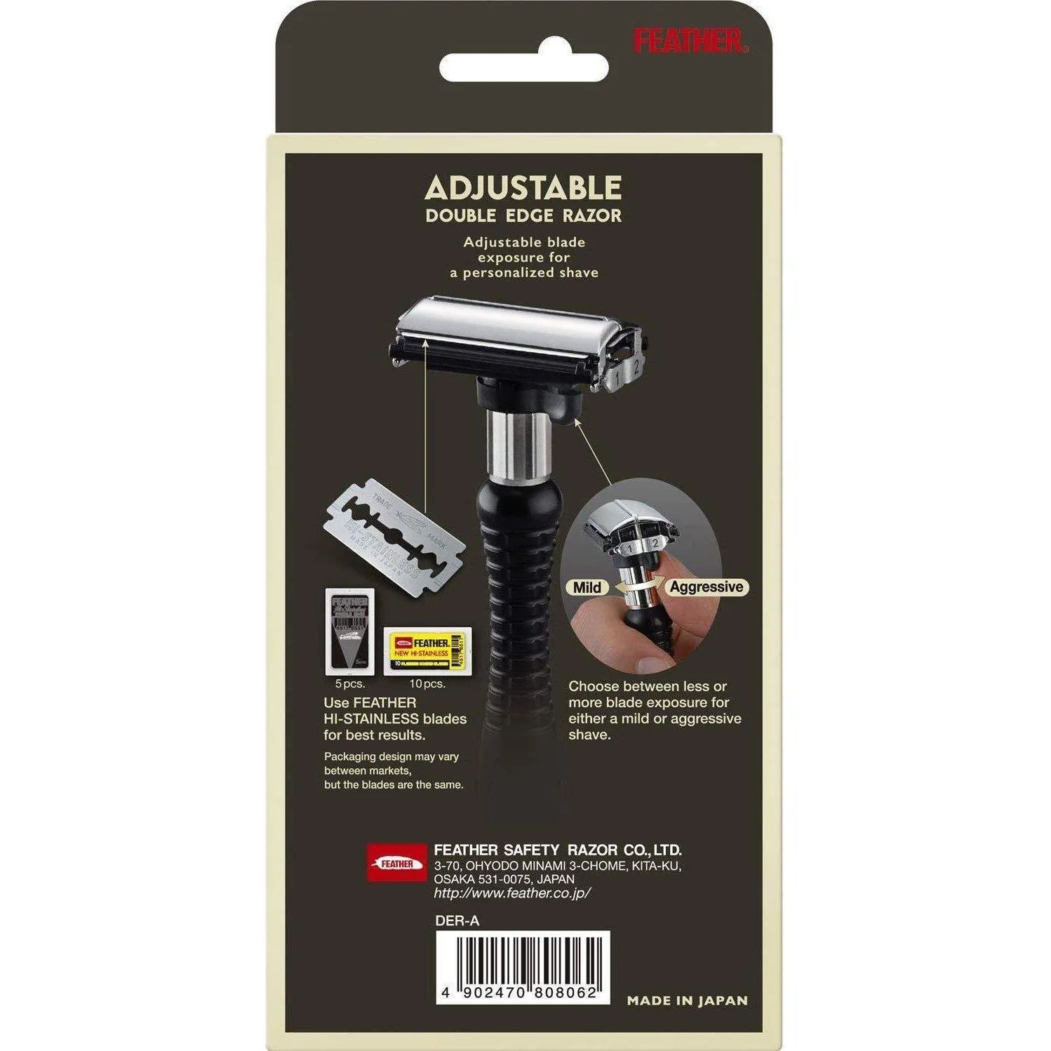 Feather Butterfly Adjustable Double Edge DER-A Safety Razor - Image 2