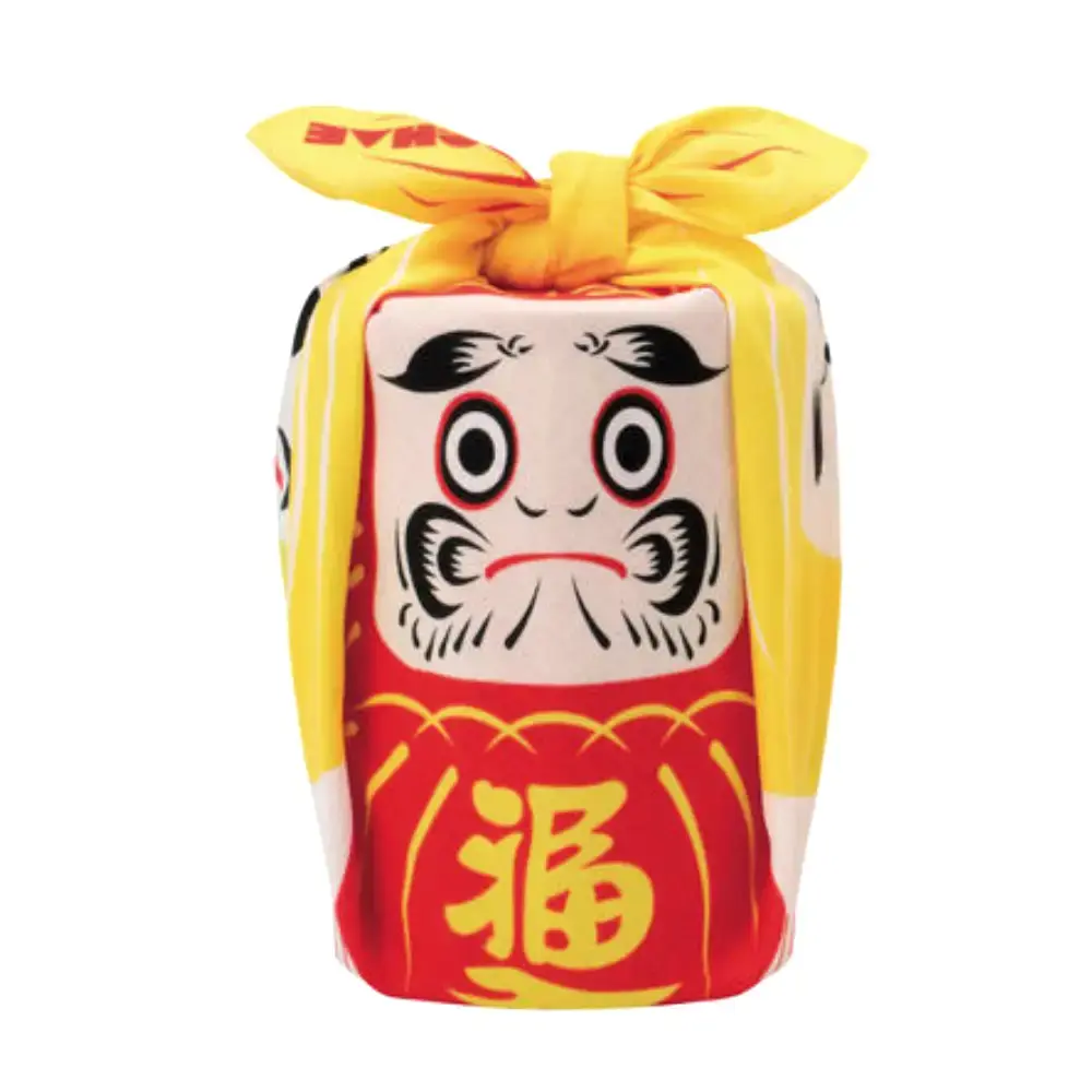 Furoshiki Four Daruma Dolls Red Yellow Cotton Wrapping Cloth 48cm - Image 3