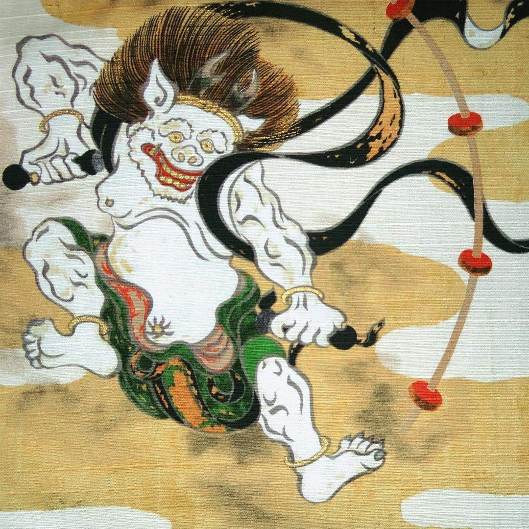 Furoshiki Fujin Raijin Wind & Thunder God Cotton Wrapping Cloth 48x48cm - Image 5