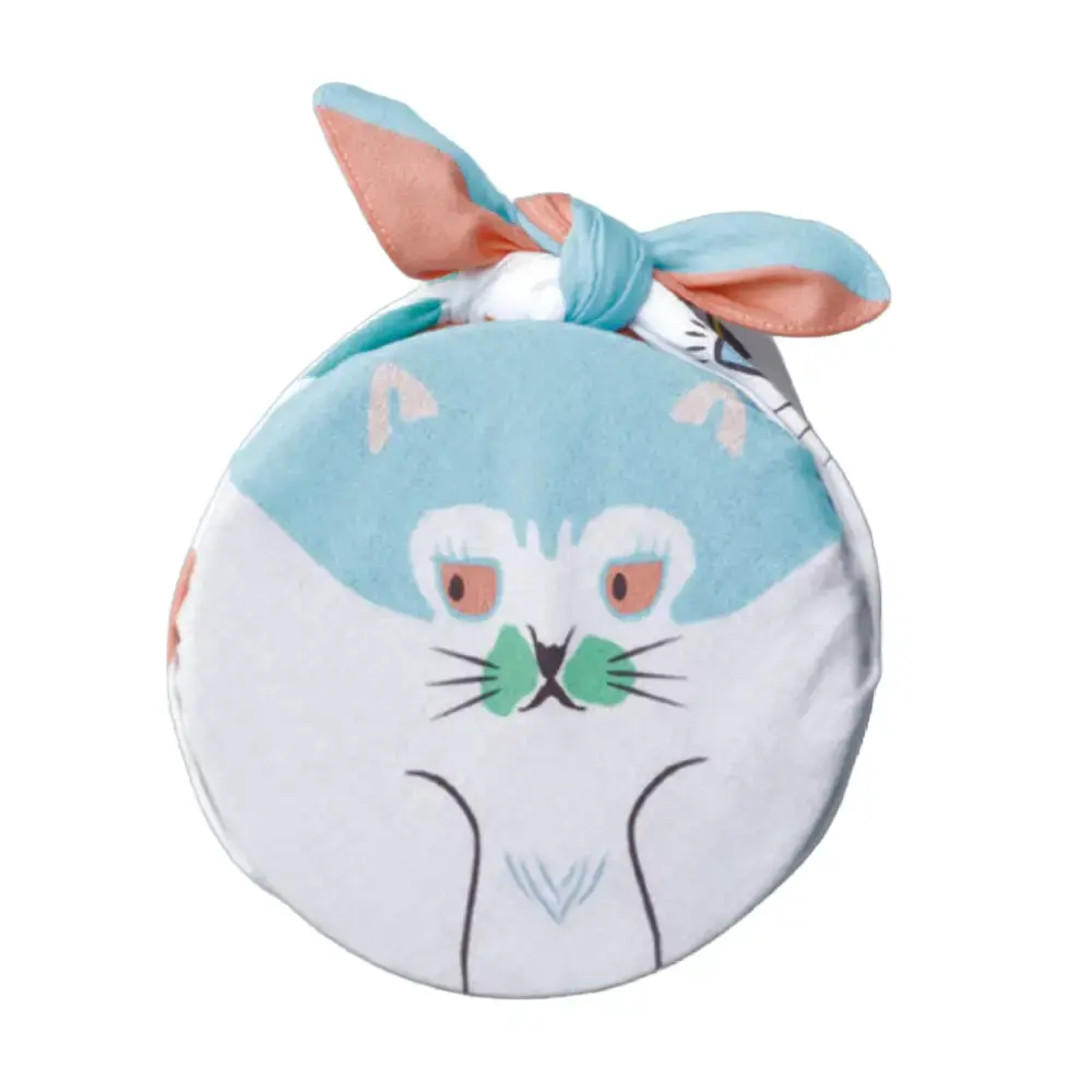 Furoshiki Modern Cute Cat Faces Design Small Cotton Wrapping Cloth 48cm - Image 4