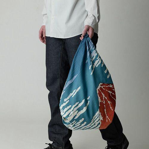 Furoshiki Red Fuji Ukiyo-e Art Cotton Wrapping Cloth 104×104cm - Image 2