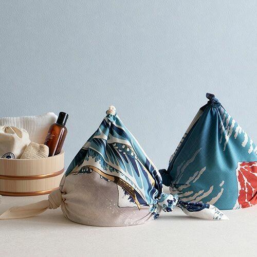 Furoshiki Red Fuji Ukiyo-e Art Organic Cotton Wrapping Cloth 70x70cm - Image 3