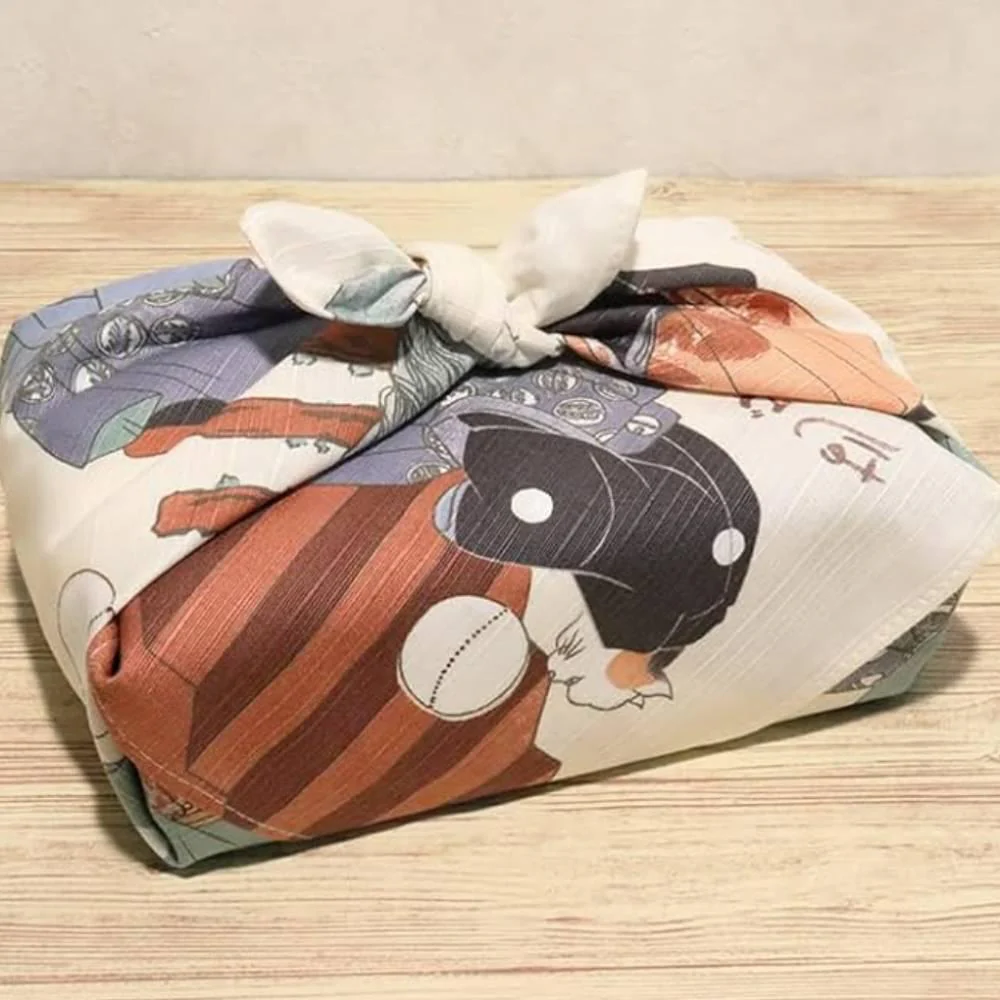 Furoshiki Ukiyo-e Unique Cat Design Versatile Wrapping Cloth 48cm - Image 2
