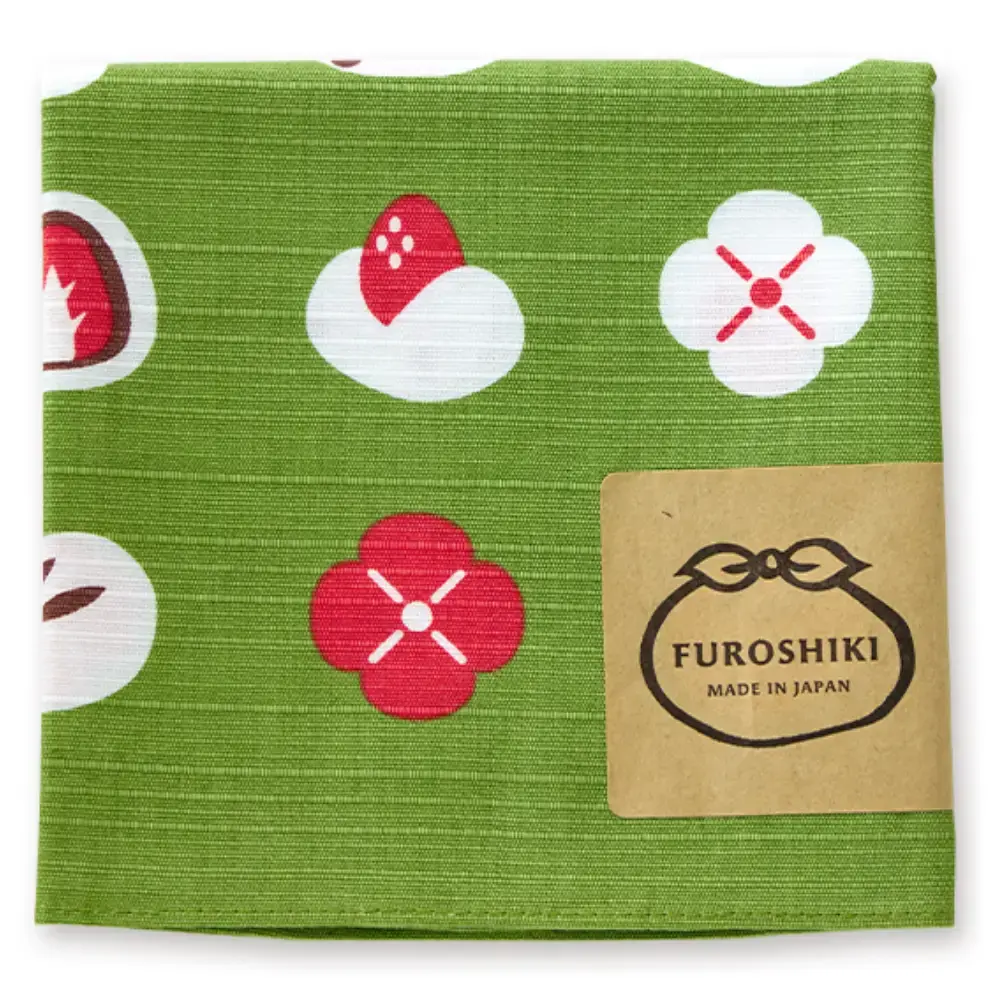 Furoshiki Wagashi Japanese Sweets Green Cotton Wrapping Cloth 50cm - Image 2
