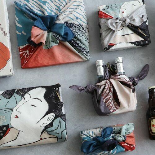 Furoshiki Woman Blowing Glass Pipe Ukiyo-e Art Wrapping Cloth 70x70cm - Image 3